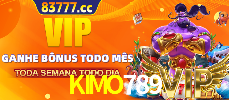 Banner promocional do KIMO789 oferecendo 100% de recompensas adicionais contínuas para quem fizer o login diário (Daily sign-in), com um mascote de coelho.